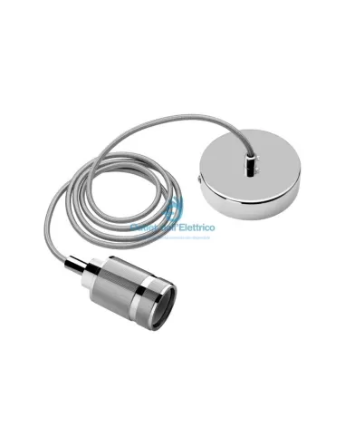 Pendentif Wiva 31501145 en métal texturé, douille E27, argent brillant